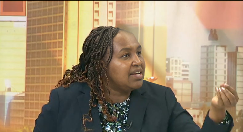 Aldai MP Marianne Kitany speaking during a show on K24 TV