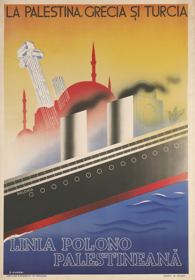 Zygmunt Glinicki, "Linia Polono-Palestineana", ok. 1934, plakat (MPW)