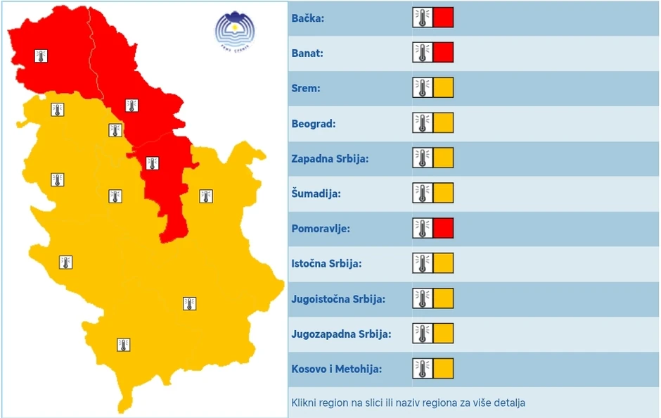 Meteoalarm za subotu