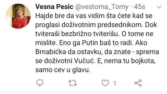 vesna pešić tvit