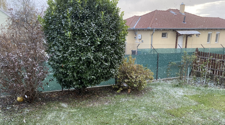 Így érkezett meg Magyarországra az első hó / Fotó: Olvasói kép