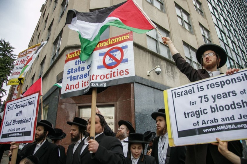 Protest jevrejskih hasida u znak podrške Palestincima u Njujorku 9. oktobra