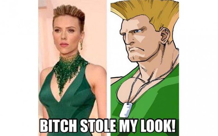 Oscarowe memy: Scar­lett Jo­hans­son jak Guile ze 'Stre­et Fi­gh­te­ra'