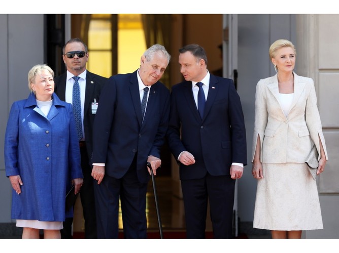 Ivana Zemanová i Milosz Zeman oraz Andrzej Duda i Agata Kornhauser-Duda