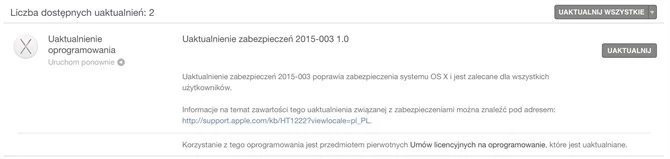 Aktualizacja dostępna jest w Mac App Store