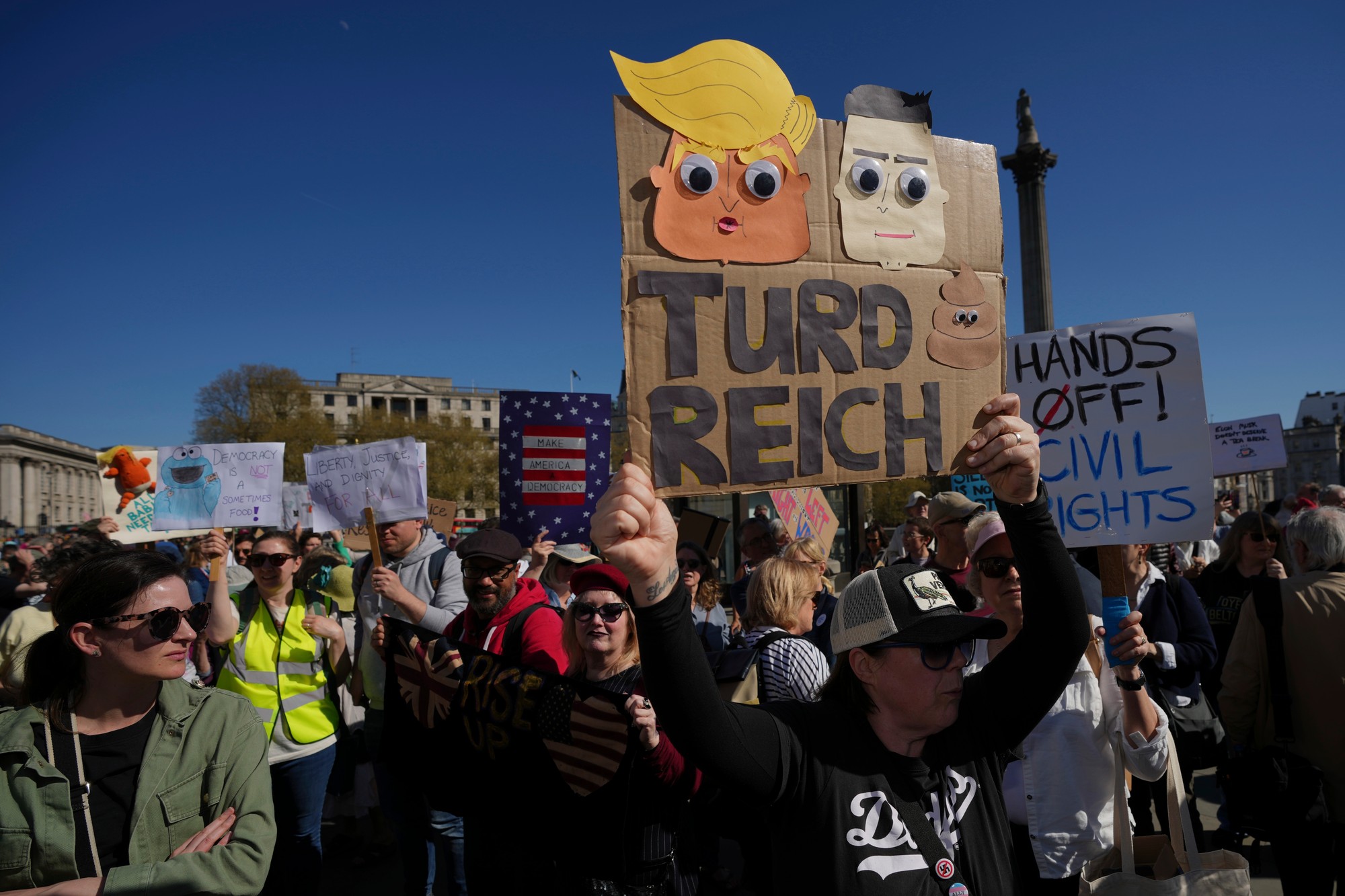 Protest proti Trumpovi v Londýne. 