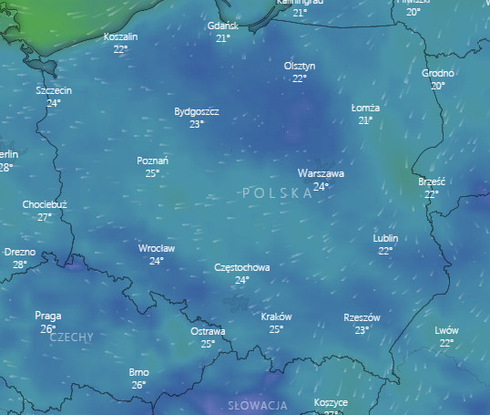 Prognoza pogody dla Polski - 12.08