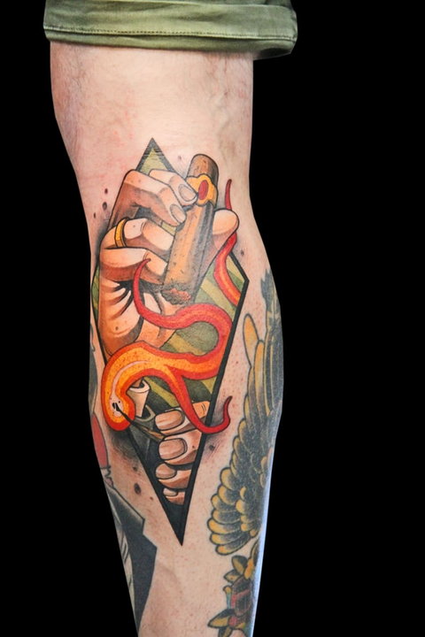 Najlepszy tatuaż neotradycyjny świeży - Siemior, Nico Tattoo, Ateny