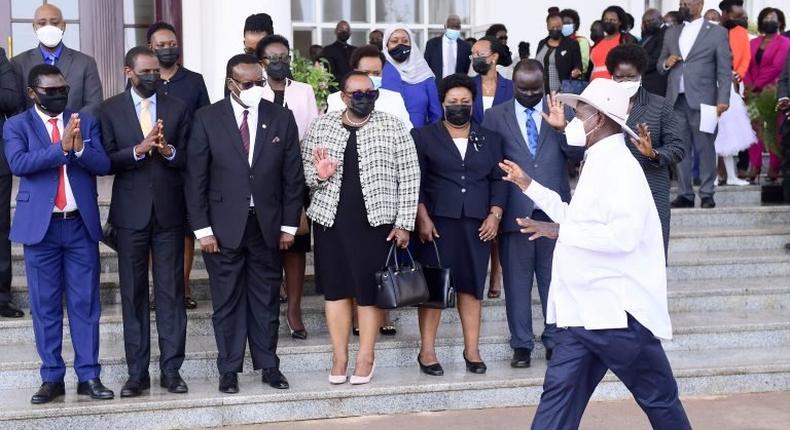 President Museveni at the swearing-in ceremony of the new judges