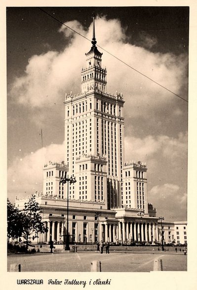 Pocztówka z Pałacem Kultury i Nauki z 1955 r.