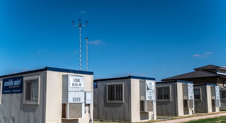 An influx care facility for unaccompanied children in Carrizo Springs, Texas.
