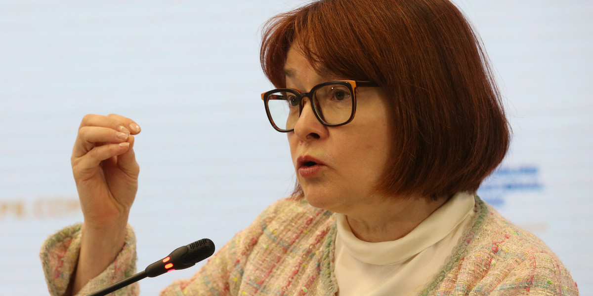 Szefowa rosyjskiego banku centralnego Elvira Nabiullina. W piątek CBR obniżył stopy procentowe w Rosji. 