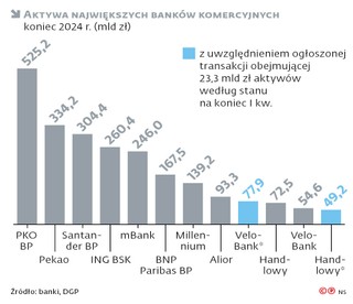 Aktywa największych banków komercyjnych