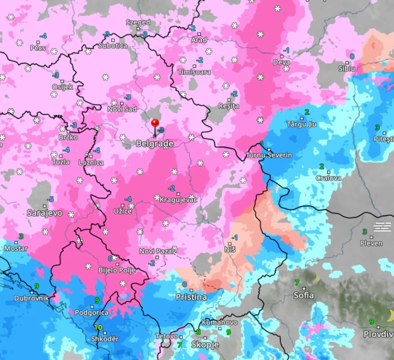 U 19h cela Srbija okovana snegom 