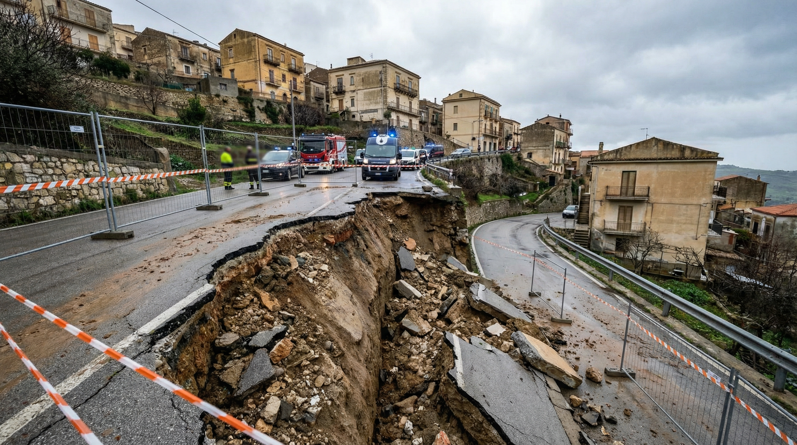 1.000 evacuati a Niscemi: la frana apre uno squarcio di 25 metri, la città rischia l'isolamento