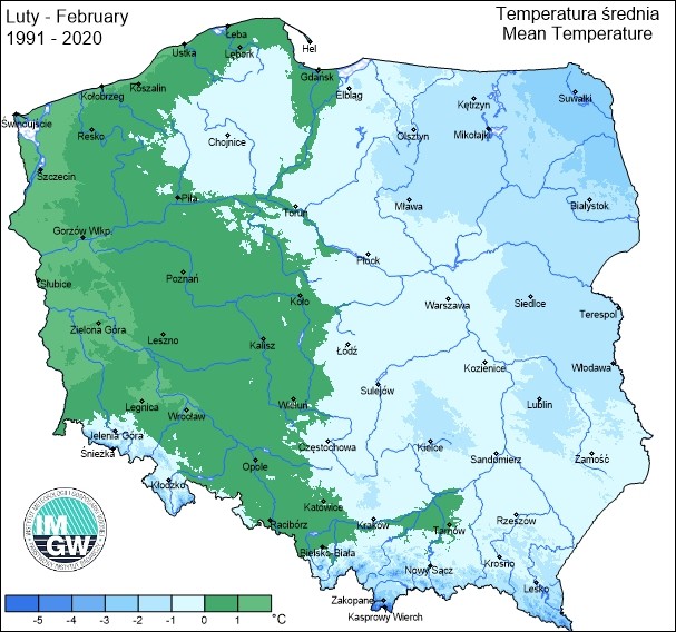 Luty przynosi średnie temperatury w granicach -2/+2 st. C