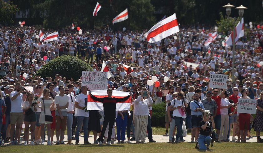 Wielkie manifestacje na Białorusi