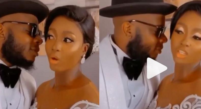 “Don’t spoil my make up oh; just do as if you want to kiss but don’t kiss – Bride warns groom