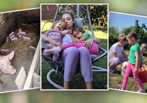 Luna Đogani sa ćerkama