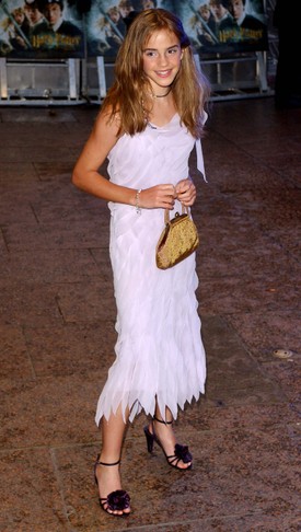 Emma Watson a Harry Potter és a Titkok Kamrája londoni premierjén 2002-ben