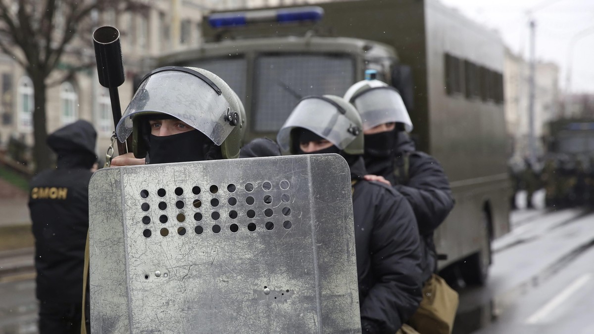 Mińsk Białoruś demonstracja