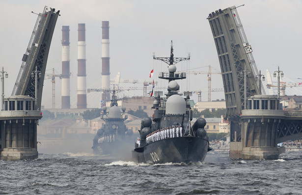 Defilada rosyjskiej marynarki wojennej.