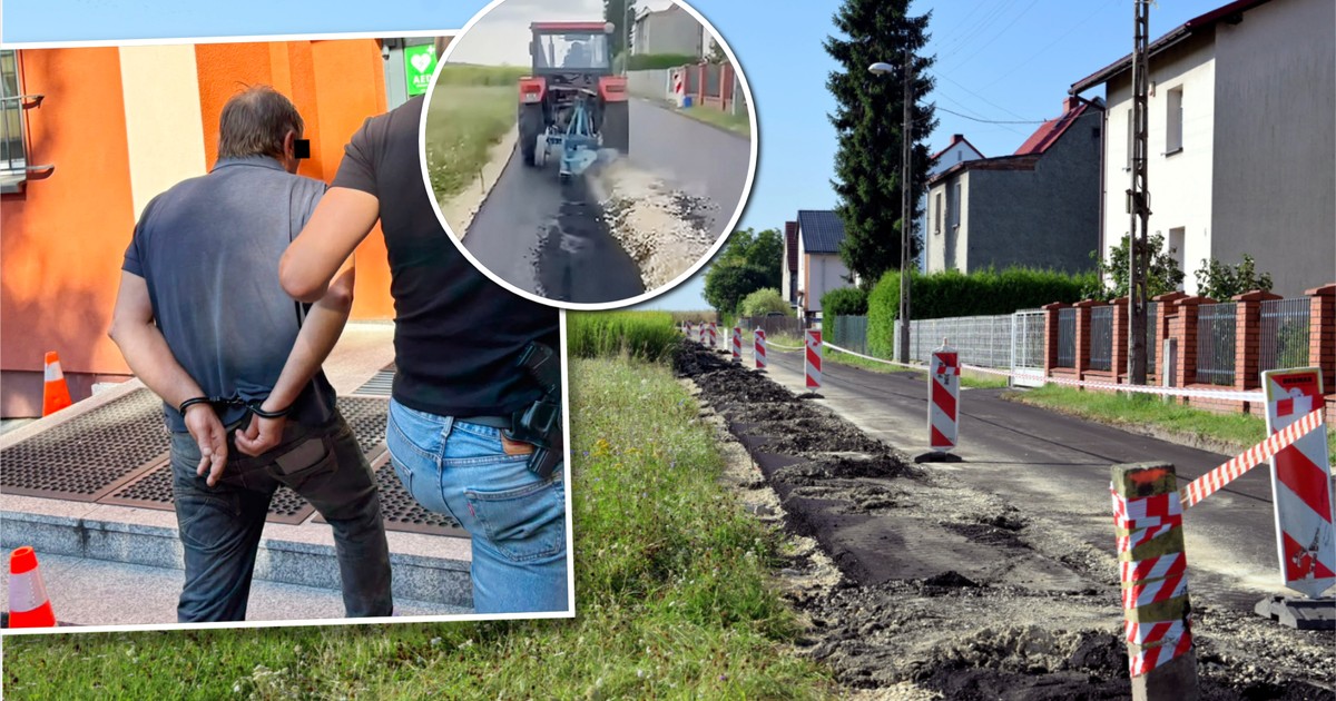 Rolnik zaorał świeży asfalt w Gliwicach – grozi mu do 10 lat więzienia