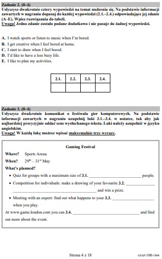 Egzamin ósmoklasisty 2019: język angielski. Arkusze i odpowiedzi