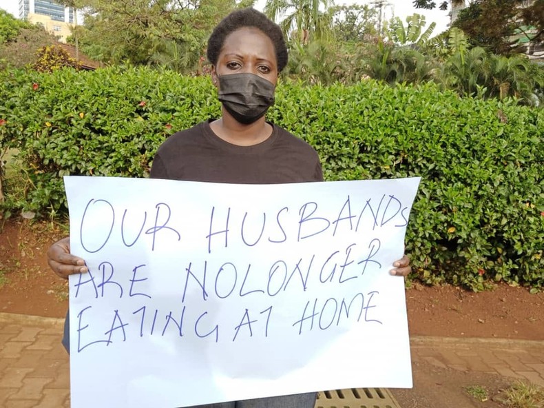 Housewives protest against husbands