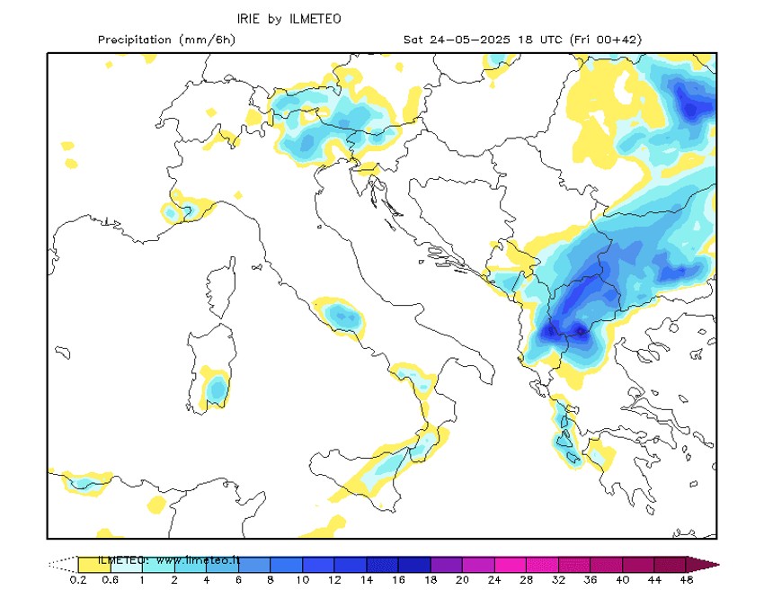 Mapa kretanja vremena danas