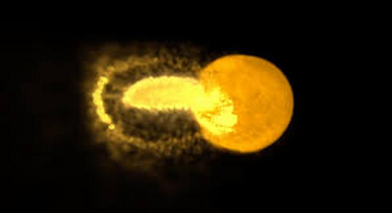 A violent splash of magma that may have made the moon
