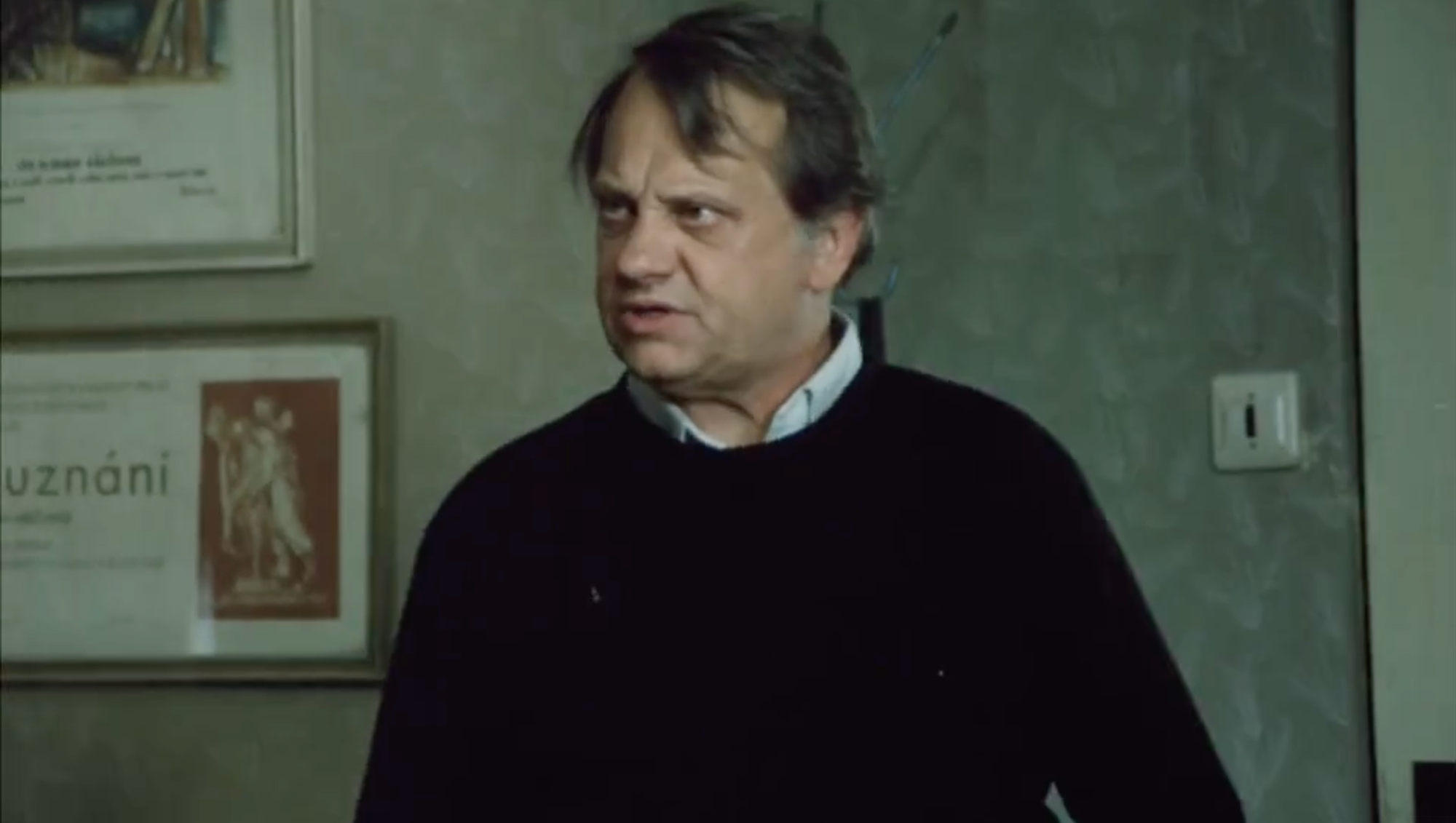 Český herec Miloslav Štibich vo filme Vesničko má středisková. 