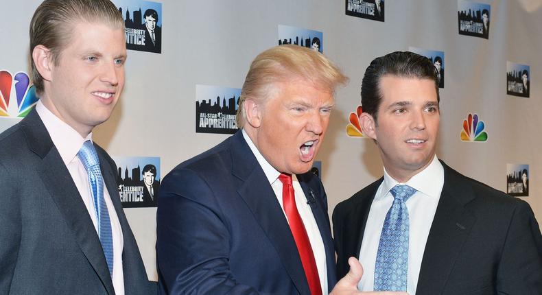 Eric Trump (L) Donald Trump (center) and Donald Trump, Jr. (R)Slaven Vlasic/Getty Images