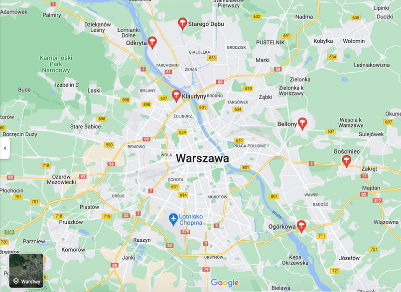 Mapa Warszawy