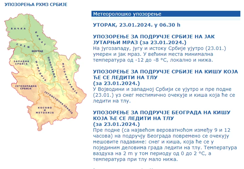 RHZM izdao tri upozorenja