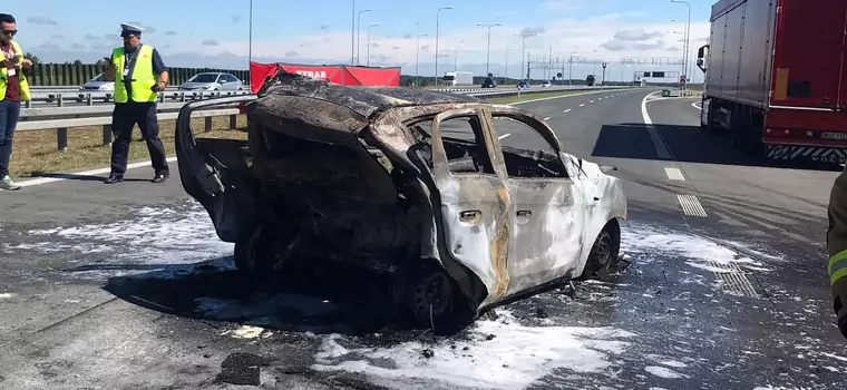 Auto spłonęło po wypadku na drodze S8. Zginęła kobieta