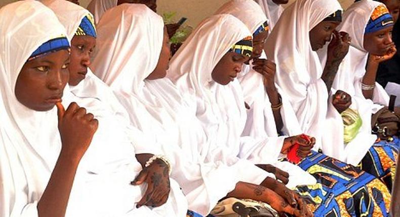 Brides at a mass wedding in Kano