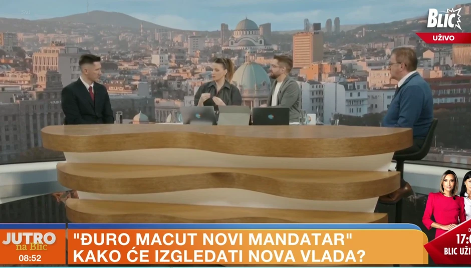 Aleksandar Dikić i Stevica Deđanski u emisiji "Jutro na Blic"