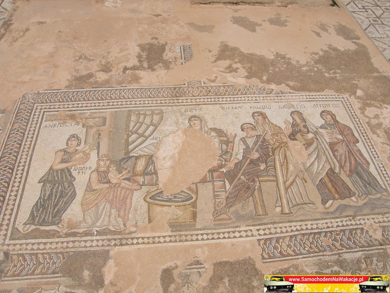 Jedna z przepięknych mozaik w Willi Tezeusza przedstawia pierwszą kąpiel Achillesa