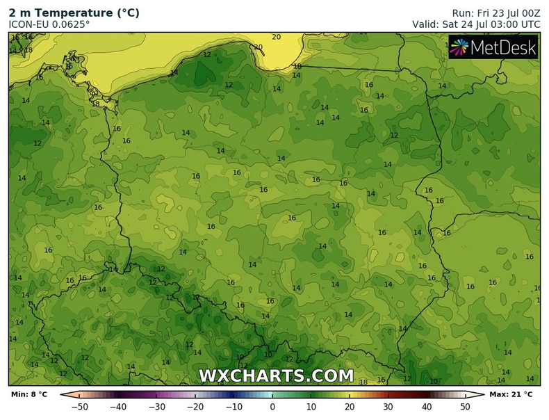 Sobotni poranek znów zapowiada się niezbyt ciepło