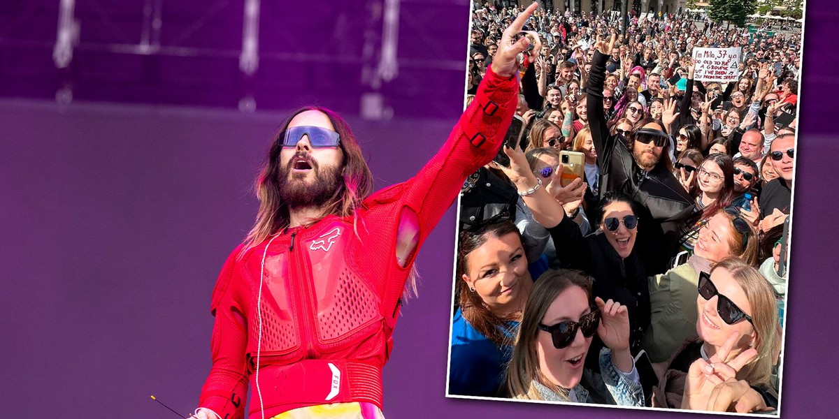 Jared Leto dał spontaniczny koncert na Rynku Głównym w Krakowie.