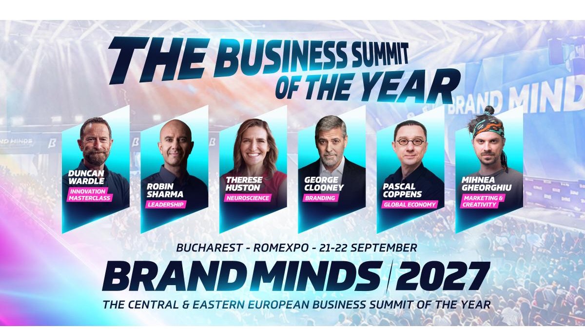 George Clooney și Robin Sharma vin la BRAND MINDS 2027, alături de experți globali în creativitate, business și neuroștiință
