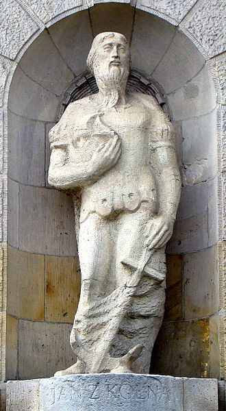 Jan z Kolna - posąg na Wałach Chrobrego w Szczecinie