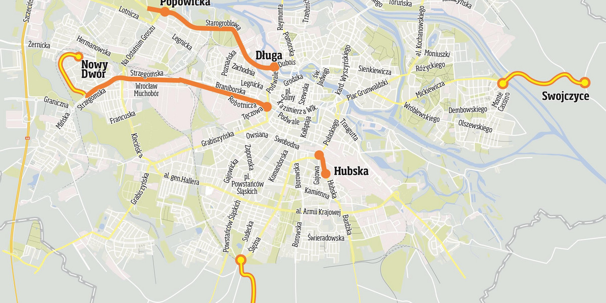 Nowe linie tramwajowe we Wrocławiu 