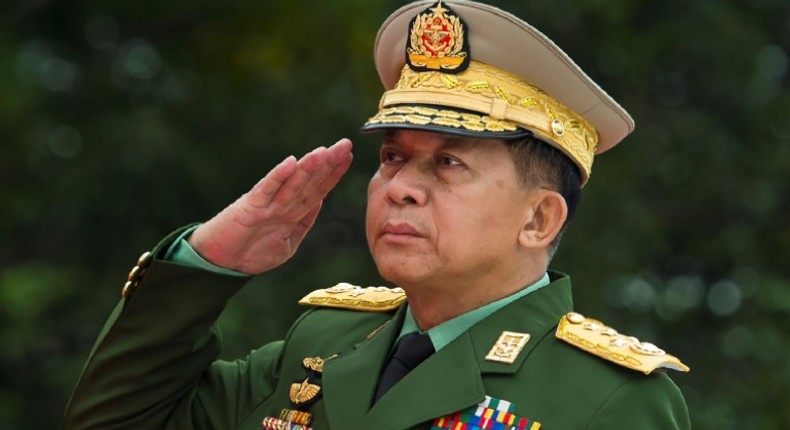 Myanmar Armed Forces Commander-in-Chief Senior General Min Aung Hlaing, seen here in July 2018, has been slapped with sanctions by the United States