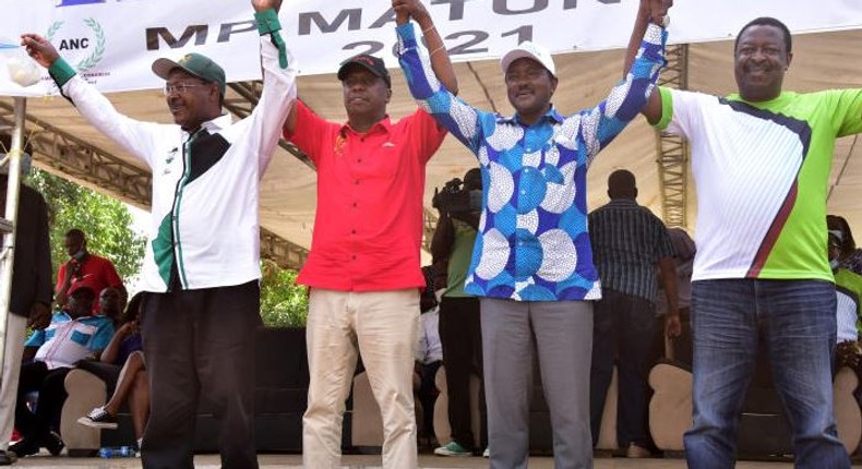 Kenyan Party Leaders, Moses Wetangula (Ford-Kenya), Gideon Moi (KANU), Kalonzo Musyoka (Wiper) and Musalia Mudavadi (ANC)