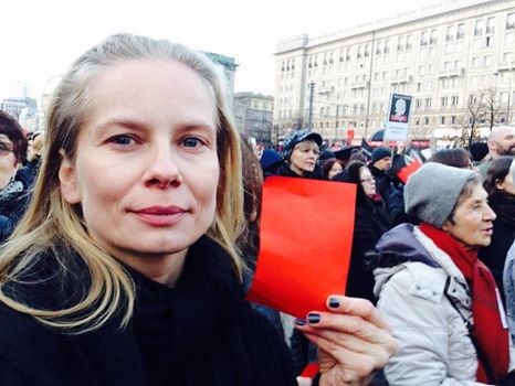 Magdalena Cielecka na Strajku Kobiet