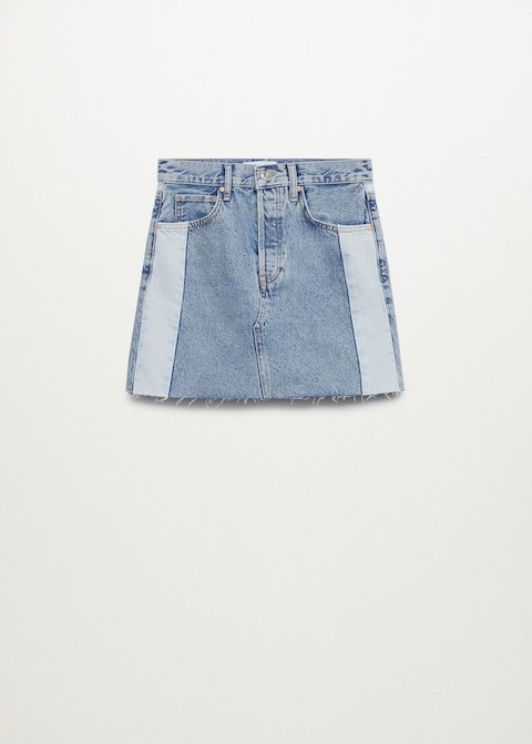 Mini-jupe en jean avec jeu de contrastes, Mango pour CHF 45.95 
