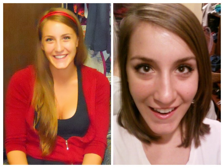Before and after I donated a foot of hair in 2010.