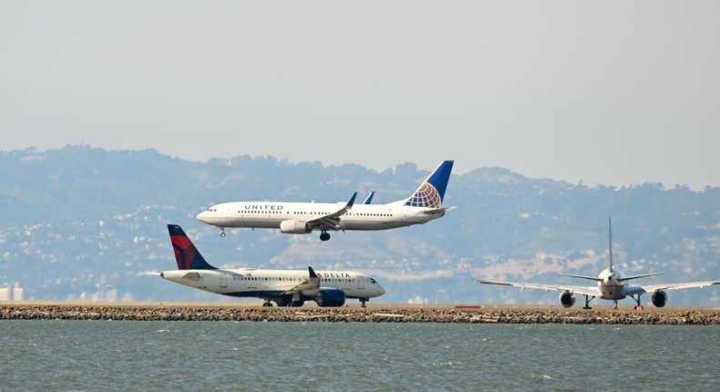 Delta Air Lines and United Airlines are two of the most on-time carriers in North America for 2023.Tayfun CoSkun/Anadolu Agency via Getty Images